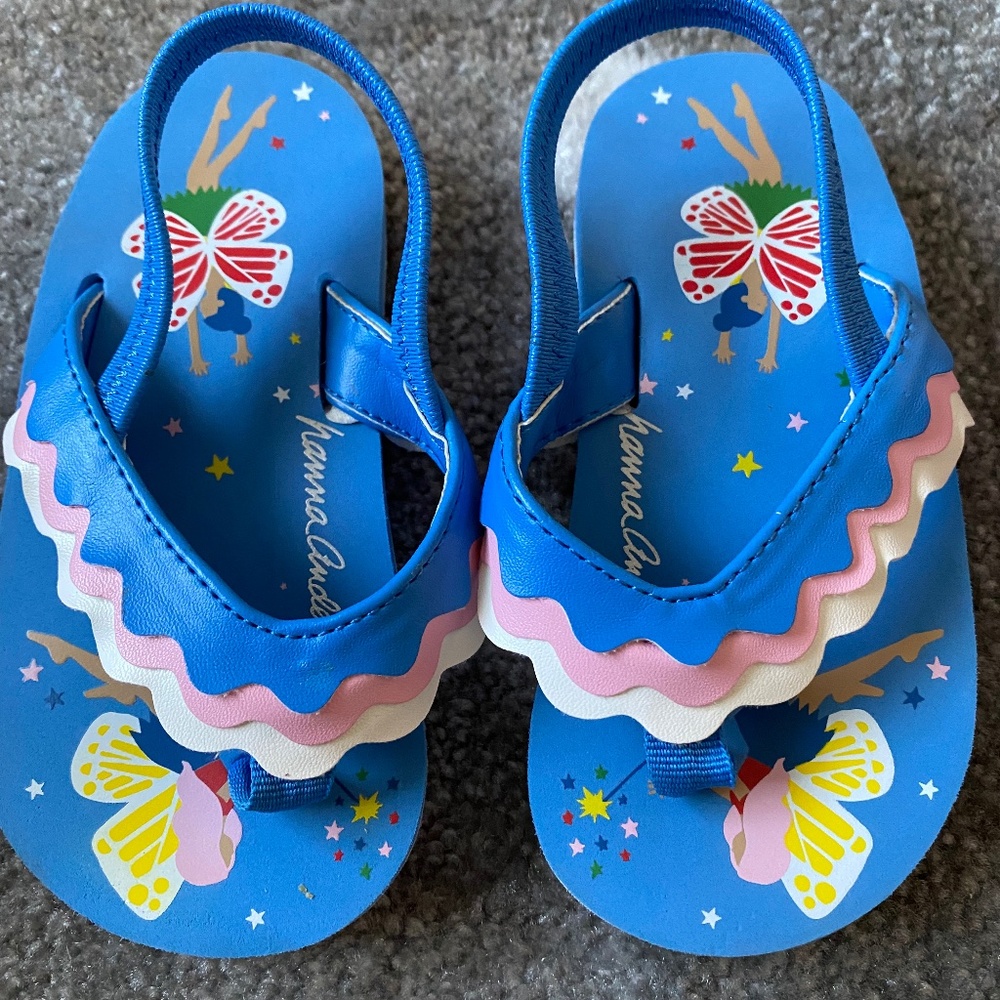 New Hannah Anderson toddler fairy flip flops size 7